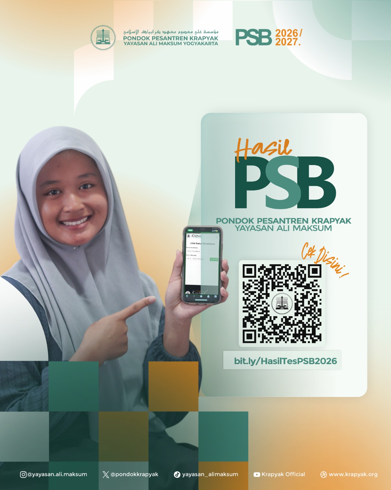 Pengumuman Penerimaan Santri Baru MTs dan MA Ali Maksum Pondok Pesantren Krapyak Tahun Ajaran 2026/2027